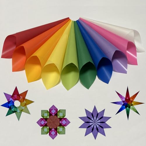 Translucent Wax Paper, Kite Paper, Glassine Papers. Suitable for Making Window Stars, Waldorf Stars (Bright, 6 x 6 inch) - color: Bright, 6 x 6 inch