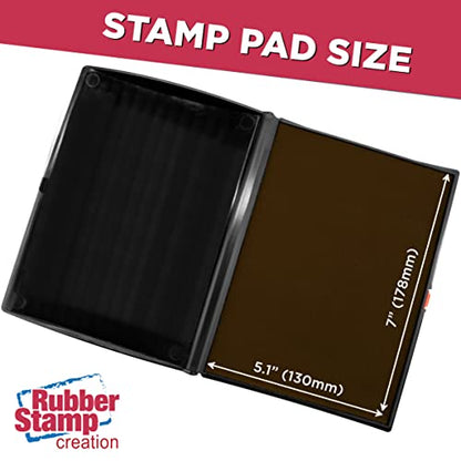 Large Premium Brown Ink Stamp Pad - 5" by 7" - Quality Felt Pad - color: Brown, size: 5" x 7"