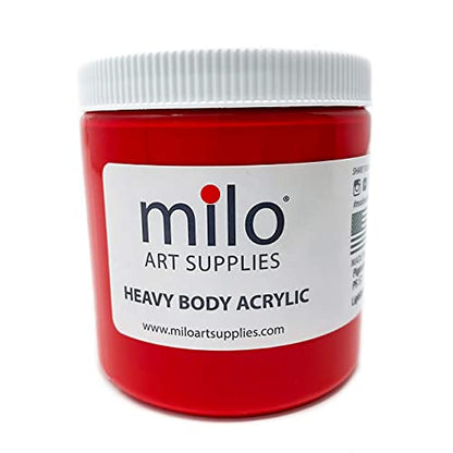 milo Acrylic Paint Set of 8 Colors | 8 ounce Jars | Heavy Body Acrylic Painting Set | Made in the USA | Non-Toxic, Holds Texture and Brush Strokes - style: Heavy Body Set 8 x 8 oz