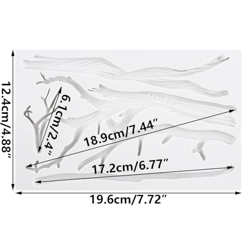 Tree Branch Polymer Clay Mold Tree Branch Silicone Molds for DIY Crafts Epoxy Resin Casting Air Dry Polymer Clay Plaster Jewelry Making - color: Style C
