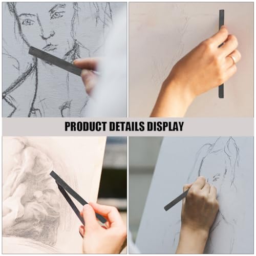 25pcs Professional Charcoal Sticks for Artists and Hobbyists, 5-7mm Compressed Willow and Vine Charcoal Drawing Sticks for Sketching, Shading, and Fine Art Use