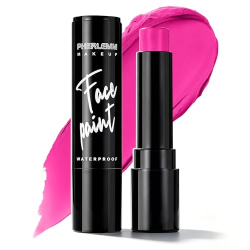 Pink Face Paint Stick Waterproof Eye Black Smooth SmudgeProof Body Paint High Pigment for Sports Events Halloween SFX Makeup Unicorn Princess Fairy Sweet Fantasy and Soft Character Looks - color: Pink