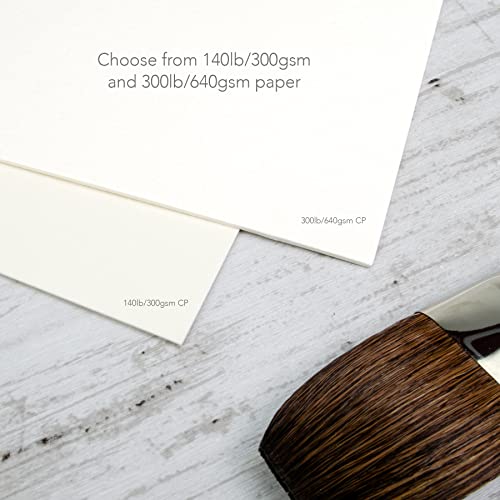 Fluid 100 Watercolor Paper, 8 x 10 Pochette, 10 Sheets, 140 lb (300 GSM) 100% Cotton Cold Press for Artist Painting and Wet Media - size: 8 x 10 (140 lb)