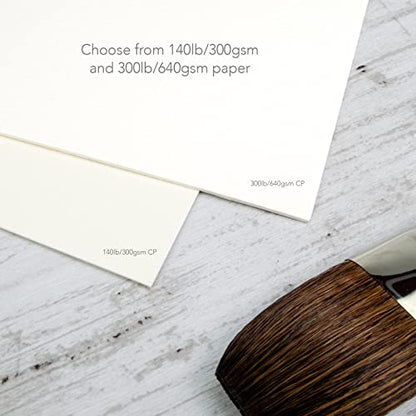 Fluid 100 Watercolor Paper, 8 x 10 Pochette, 10 Sheets, 140 lb (300 GSM) 100% Cotton Cold Press for Artist Painting and Wet Media - size: 8 x 10 (140 lb)