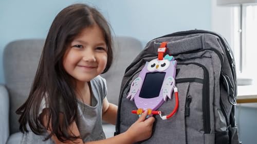 Boogie Board Sketch Pals Owl 4” LCD Writing Tablet for Kids – Reusable Mess-Free Drawing Pad with Tethered Stylus – Clip-On Travel Doodle Board Toy – Ages 3+ - style: Izzy Owl