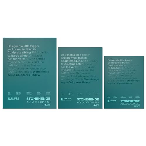 Stonehenge Aqua White Heavy Weight Block, 300lb, Coldpress, 9 x 12 Inches, 10 Sheets for Wet and Dry Media - size: 9 x 12