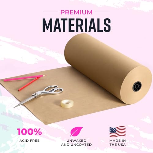 Bryco Goods Brown Packing Paper Roll 18" x 14,400" (1200ft) - Made in USA, Eco-Friendly Void Fill for Moving, Shipping & Box Cushioning - Sustainable, Recyclable, Kraft Paper Thickness - color: Brown, size: 18" x 1200'
