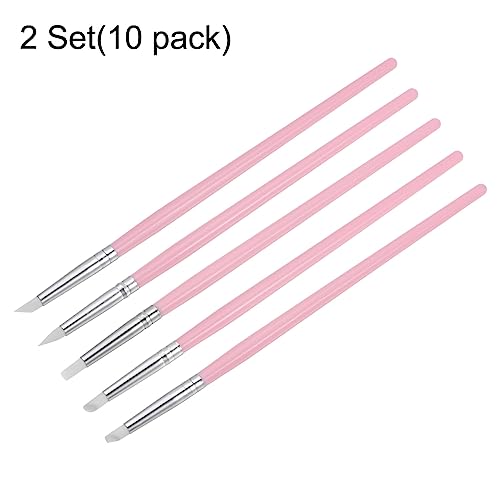 HARFINGTON 10pcs Silicone Clay Sculpting Tool Clay Sculpting Shaper Rubber Tip Shaping Pen Pottery Clay Shaping Carving Tool for Ceramic Sculpture Polymer Clay, White