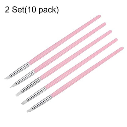 HARFINGTON 10pcs Silicone Clay Sculpting Tool Clay Sculpting Shaper Rubber Tip Shaping Pen Pottery Clay Shaping Carving Tool for Ceramic Sculpture Polymer Clay, White