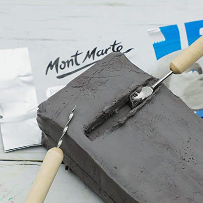 Mont Marte Grey Air Hardening Modeling Clay, 500g (1.1lb). Dries in Approximately 24 Hours. Suitable for Sculptors and Modelers of All Skill Levels. - color: Grey