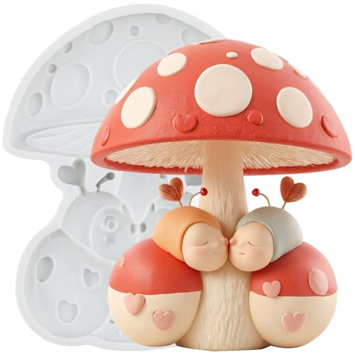 Mushroom Ladybug Polymer Clay Mold Mushroom Silicone Molds for DIY Crafts Epoxy Resin Casting Air Dry Polymer Clay Plaster Jewelry Making - color: Style G