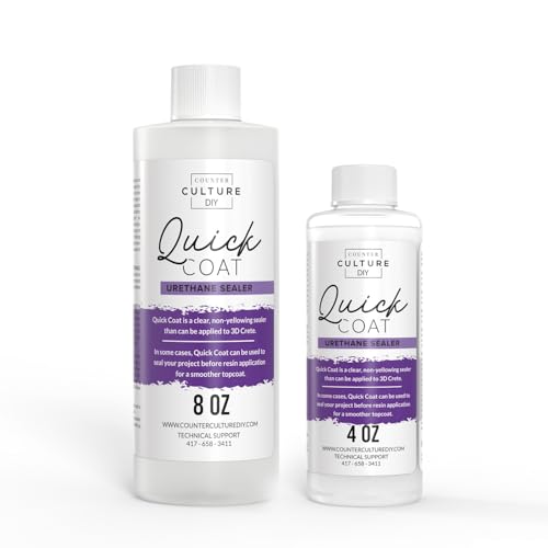 Counter Culture DIY Clear Quick Coat Sealer for Resin Art, 4 oz Bottle Epoxy Supplies for Coating & Casting, Tumblers, Keychains, Jewelry, Outdoor Sign Waterproofing, No VOC (4 oz) - size: 4 oz