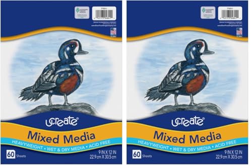 Pacon PAC4841 Art1st Mixed Media Art Paper, 9" x 12", White, 60 Sheets (Pack of 2) - size: 60 Count (Pack of 2)