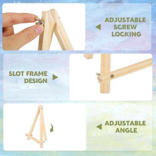 8 Pack 9 Inch Easel for Painting, Wooden Easel Stand for Sign Table Top Small Art Easel for Artists and Students