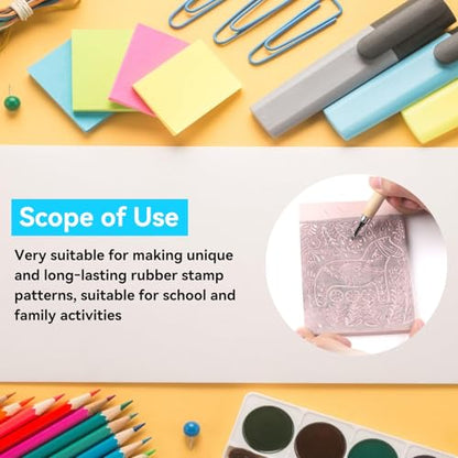 10 Pcs Rubber Carving Blocks, Rubber Stamps Stamp Carving Blocks DIY Rubber Carved Blocks Crafts Accessories Soft and Easy to Carve