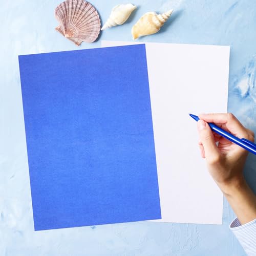 TEHAUX 50 Sheets One-Side Transfer Carbon Paper A4 Blue Graphite Tracing Paper for Artists and Crafts Pattern Transfer Drawing Supplies