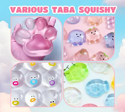 Liquid Silicone for Taba Squishy Kit- 18oz Transparent Liquid Silicone, Super Soft Fast Cure Rubber for Taba Squishies Molds, DIY Squishy Maker Kit for Cat Paw Casting Molding, Stress Relief Craft