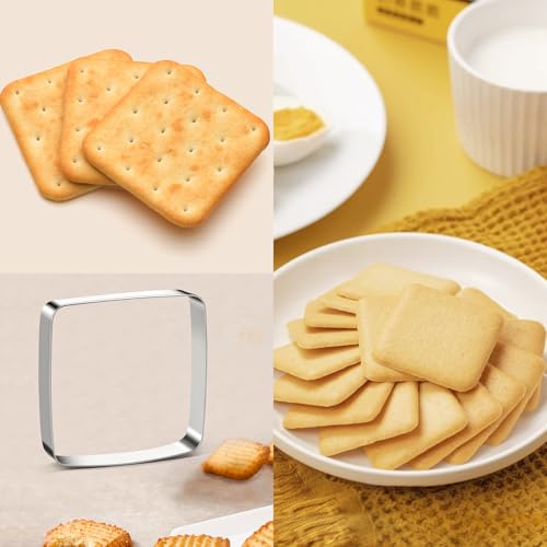 Square Round Corner Cookie Cutter Sandwich Cutters for Lunchbox Fruit Cutters Vegetable Cutters for Baking DIY X‘mas Birthday Party Decor, Pack of 5 - style: Square Round Corner