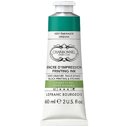 Lefranc Bourgeois Charbonnel Professional Printing Waterwashable Ink, 60ml (2-oz) Viridian - color: Viridian, style: 60ml (2-oz)