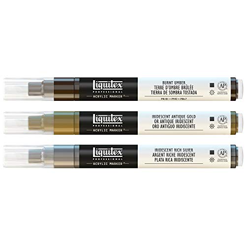 Liquitex Professional Paint Marker Set, 3 Piece, Iridescents - style: Iridescent Fine 3 Set