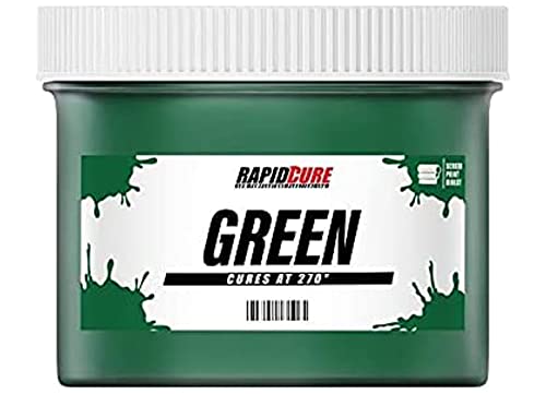 Rapid Cure® Screen Printing Ink Green (8oz.) - Plastisol Ink for Screen Printing, Fast Curing Fabric Paint - Screen Print Direct®, USA Made - color: Green, size: 8 fl oz