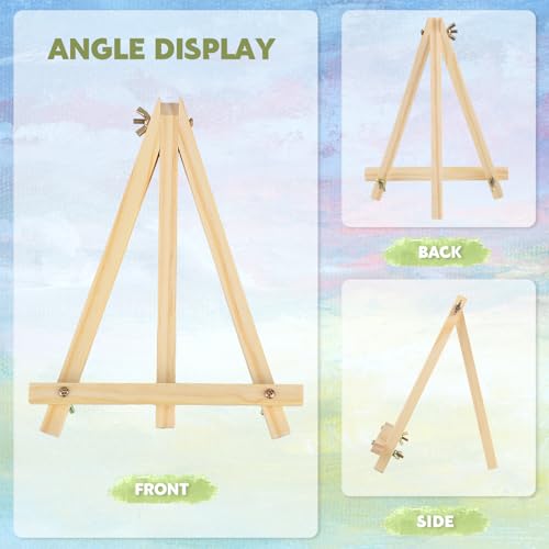 8 Pack 9 Inch Easel for Painting, Wooden Easel Stand for Sign Table Top Small Art Easel for Artists and Students
