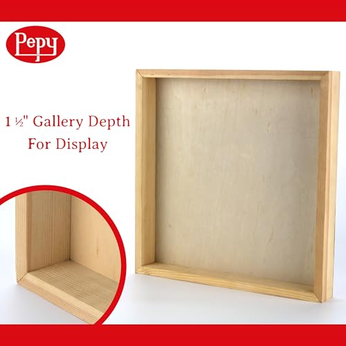 Pepy 9" x 12" Birch Wood Panels; Gallery Depth 1-1/2" Deep Cradle Artist Panel (Pack of 2)