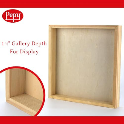 Pepy 9" x 12" Birch Wood Panels; Gallery Depth 1-1/2" Deep Cradle Artist Panel (Pack of 2)