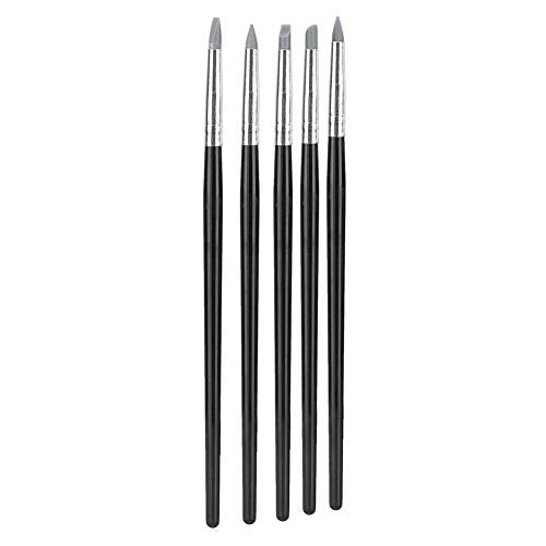 5PCS Silicone Clay Sculpture Tools Set, 20cm Clay Silicone Shaper Oil Pastel Blender Brush for DIY Handicraft Sculpture Pottery Nail Art
