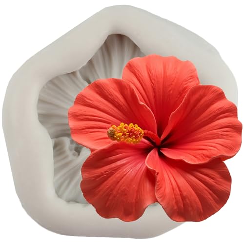 Hibiscus Flower Polymer Clay Mold Hibiscus Silicone Molds for DIY Crafts Epoxy Resin Casting Air Dry Polymer Clay Plaster Jewelry Making - color: Style O