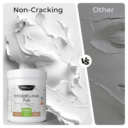 Nicpro Modeling Paste 1142 ml / 56.4 oz for Acrylic Painting, High Density Acrylic Medium for Texture Art and Thickness, Structural Molding Texture Paste for Canvas Paint, Art Projects, DIY, 3D Effect - size: 1142 ml