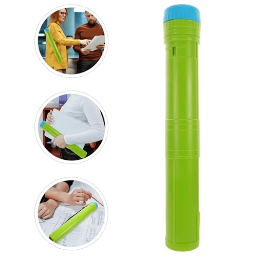VILLCASE Expandable Plastic Poster Tube with Strap and Lid, Telescoping round Storage Container for Artwork, Blueprints, and Drawings, Sturdy Art and Document Carrying Case for Storage
