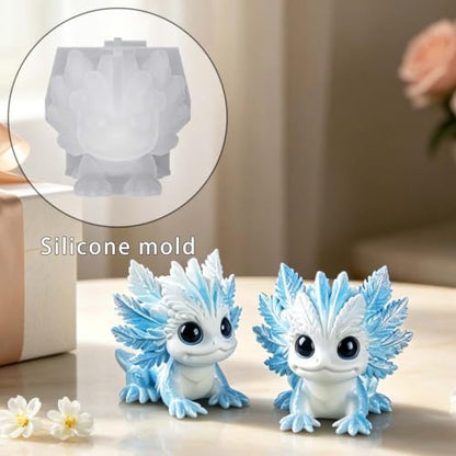 3D Cute Axolotl Silicone Mold, Salamander Walking Fish Candle Soap Making Mold, Flexible Epoxy Resin Casting Mold for DIY Aromatherapy Plaster, Fantasy Home Decor