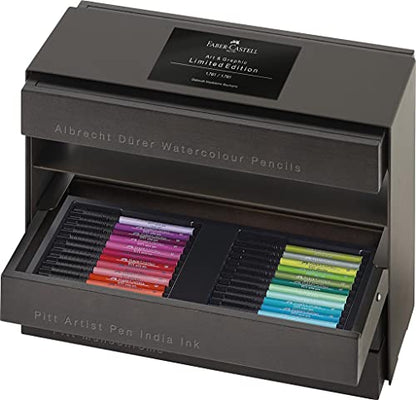 Faber-Castell Limited Edition Dark Satin Cassette, Multicoloured, Wooden Case Of 396, For Art, Craft, Drawing, Sketching, Home, School, University, Colouring