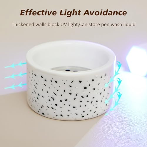 Nail Brushes Washing Cup, Monomer Dish, Dappen Dish with Lid, Easy Cleaning Portable Mesh, Acrylic Brush Cleaner & Nail Brush Holder, Nail Art Brush Washer for Nail Sequins Glitter Powder (NAPB072)