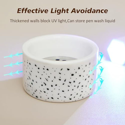 Nail Brushes Washing Cup, Monomer Dish, Dappen Dish with Lid, Easy Cleaning Portable Mesh, Acrylic Brush Cleaner & Nail Brush Holder, Nail Art Brush Washer for Nail Sequins Glitter Powder (NAPB072)