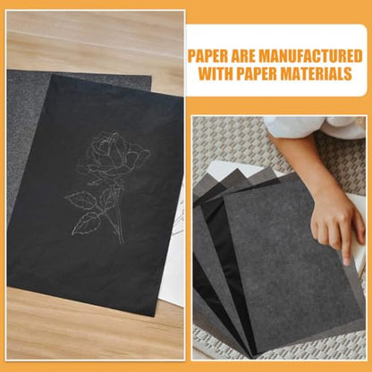 COHEALI Carbon Tracing Paper a4-50 Sheets Graphite Transfer Paper for Drawing Clear Lines for Embroidery and Art Projects