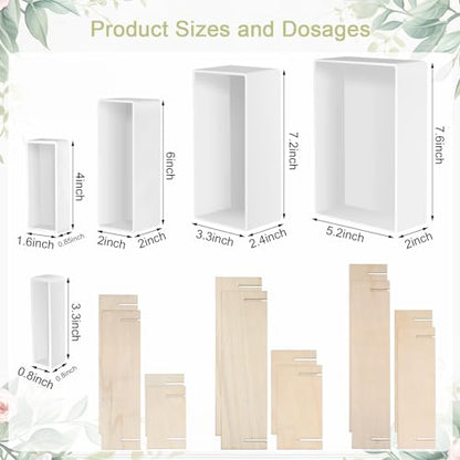 Large Resin Molds, Rectangle Silicone Molds for Epoxy Resin, 5 PCS Cuboid Resin Moulds with Wooden Support, Deep Casting Molds for Preserving Flowers, Insect Specimens, DIY Gifts, Furniture Decoration - size: Rectangle Resin Molds