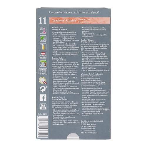 Cretacolor Teacher's Choice Drawing Sets, Tin Set of 11