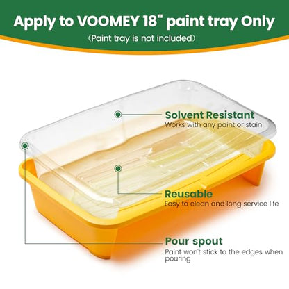 VOOMEY 12-Pack 18 Inch Disposable Paint Tray Liners, Deep-Well Paint Pan Liners for 18" Trays, Easy Clean & Quick Color Change (Fits VOOMEY 18 Inch Paint Trays Only) - size: 18 Inch Paint Tray Liners (12pcs)