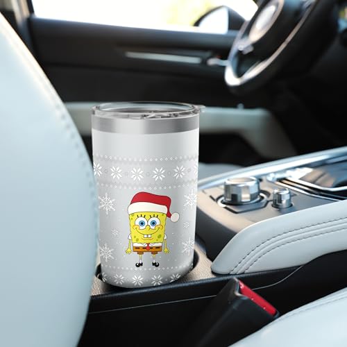 Spongebob SquarePants Holiday Christmas Graphic Stainless Steel Insulated Tumbler - color: White