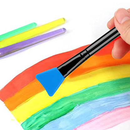 16 Pcs Silicone Magic Brushes,Reusable Silicone Epoxy Resin Applicator Sticks for DIY Painting Mixing & Spreading to Glitter Tumblers, Acrylic Cups, Mug