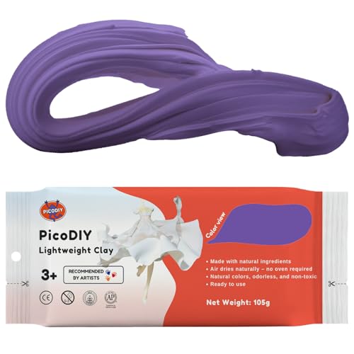 Lightweight Clay - Air Dry Clay, Ultra Light & Soft, Safe & Non-Toxic, Moldable & Flexible, DIY Modeling Clay for Anime Figures, Sculpting, Molding, Creative Art Crafts - color: Purple