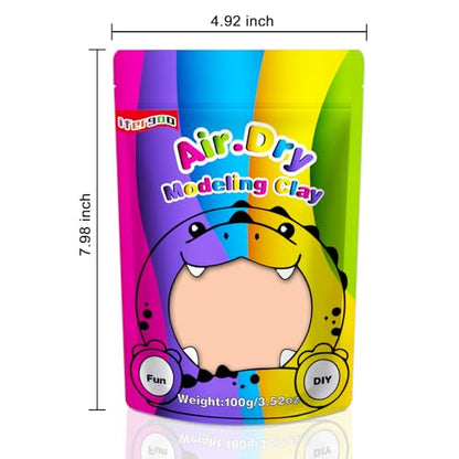 ifergoo Skin Air Dry Clay, DIY Creative Modeling Clay for Kids, Super Light Magic Foam Clay for Kids Age 3-12, Soft, No-Sticky & Non-Toxic, Molding Clay for School Art & Craft Project(Skin/100g/3.5oz) - color: Skin/100g