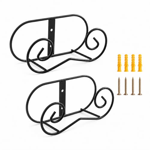 Plate Hangers for the Wall - 2 Pack Metal Wall Mount Display Holders for 9"-12" Decorative Plates, Picture Frames, Plaques and Signs - Includes Anchors and Screws - size: Large with Screws