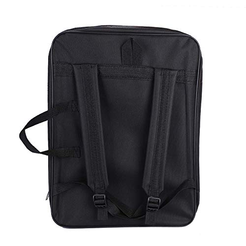 haozaikeji A3 Artist Portfolio Carrying Case Portable Draw Board Painting Pad Backpack Waterproof Heavy Duty Canvas Shoulder Bag Sketching Painting Art Supplies Carry Bag Black - color: Black