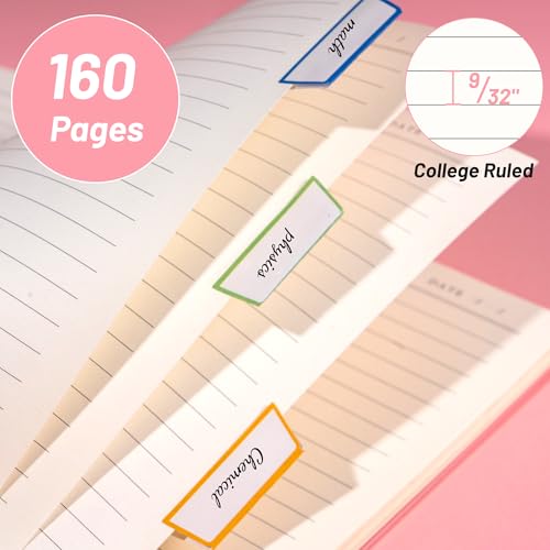 Yoment Lined Spiral Notebook Journal for Women Men A5 Small Spiral Notebooks 5x7 160 Pages Pink Notebook College Ruled Spiral Bound Journal for Work Note Taking School, Pink - color: Pink, style: C - Line - A5