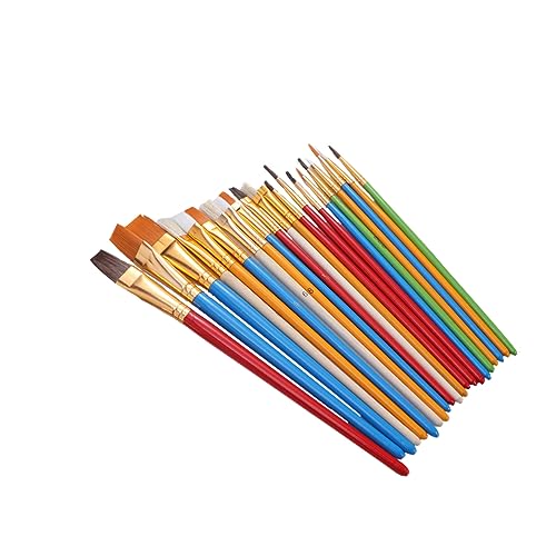 HOMSFOU 25 Pcs Wooden Painting Brush Student Painting Supplies Painting Supplies Painting Supplies