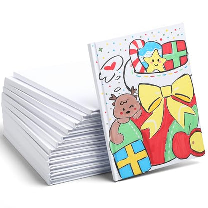 miikoul 12 Pack Hardcover Blank Book,100GSM White Blank Books for Kids to Write Stories,40 Pages 6x8 Inch Blank Page Journal Make Your Own Book Ideal for Teens Reading Writing Drawing Guestbook - color: White-6*8inch