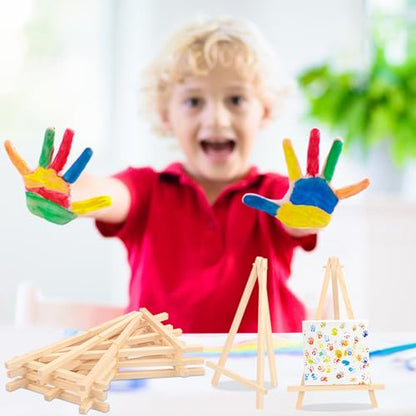 Yiksonyo 30 Pack 9 Inch Wooden Easel, Tabletop Wood Easels, Small Wooden Easel for Painting, Art, and Crafts - size: 30 Pack 9 Inch